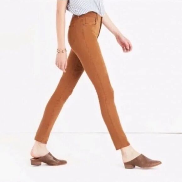 NWT Madewell High Rise Skinny Modal Stretch Slimming Mustard Pants Sz 25 - Picture 2 of 9